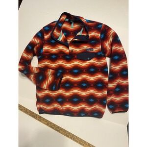 Patagonia Synchilla Snap-T Fleece Womens S Aztec Red Wild Desert Outdoor Hiking